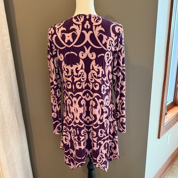 Soma Women's Flowy Long Open Sleeve Midi Dress, Burgundy, Size Medium - Picture 4 of 13